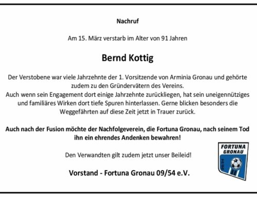 Nachruf: Bernd Kottig verstorben