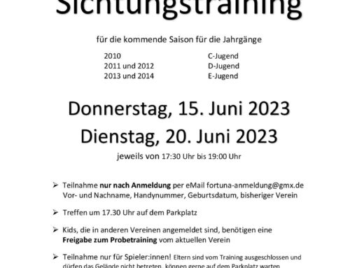 Sichtungstraining bei Fortuna